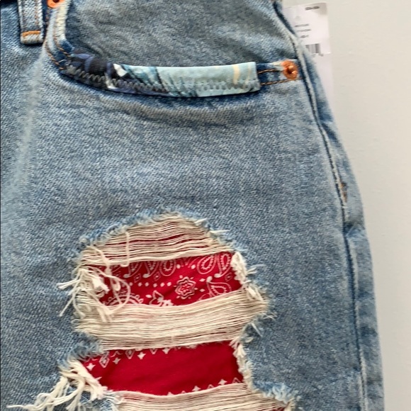 Gap denim mini skirt in rip and repair 27 Petite - Picture 4 of 6